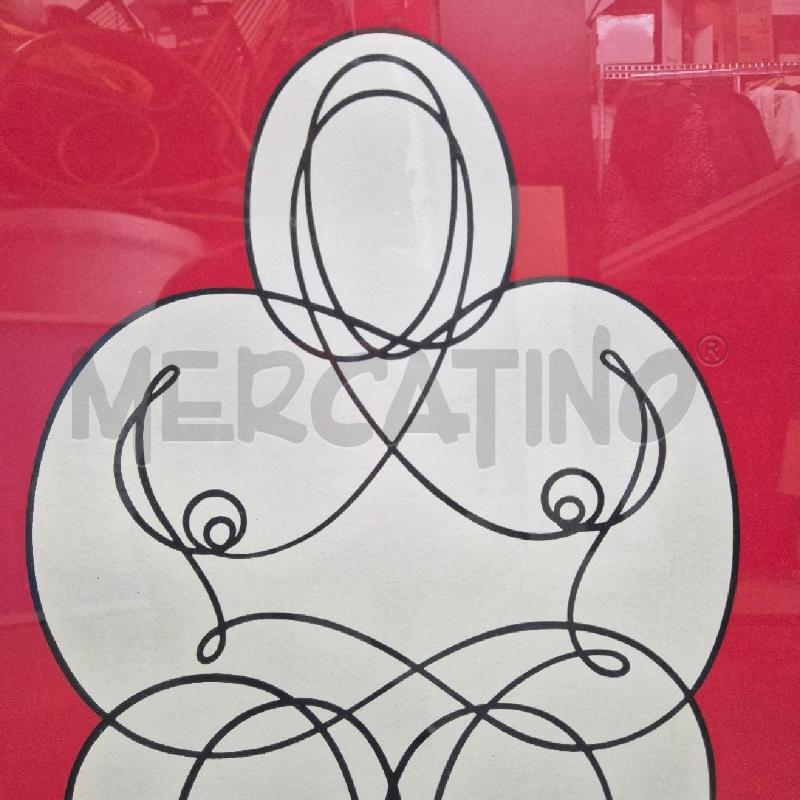 QUADRO STAMPA SERIGRAFATA UOMO SEDUTO SFONDO ROSSO | Mercatino dell'Usato Cervia 2
