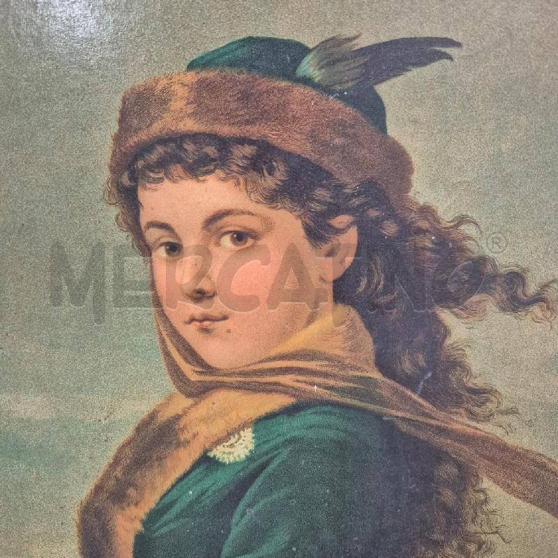 QUADRO STAMPA SU FAESITE DONNA VESTITO VERDE | Mercatino dell'Usato Cervia 2