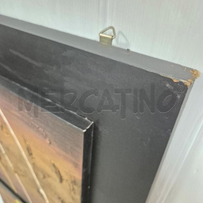 QUADRO STAMPA SU TELA TRITTICO ASTRATTO SCHIZZI GIALLI BIANCHI | Mercatino dell'Usato Cervia 4
