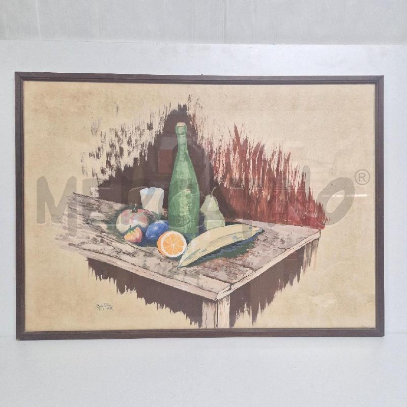 QUADRO TECNICA MISTA ACQUERELLO OLIO CARLA STELLA NATURA MORTA | Mercatino dell'Usato Cervia 1