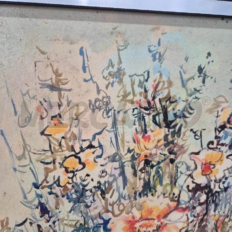 QUADRO TEMPERA SU FAESITE VASO FIORI | Mercatino dell'Usato Cervia 3