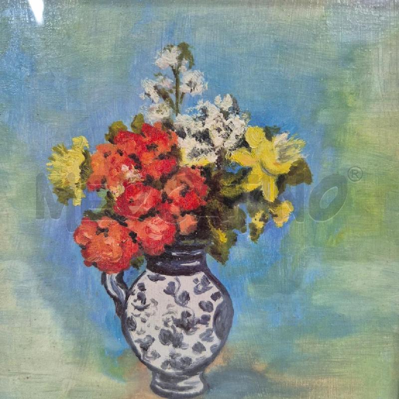 QUADRO VASO FIORI SFONDO AZZURRO | Mercatino dell'Usato Cervia 2
