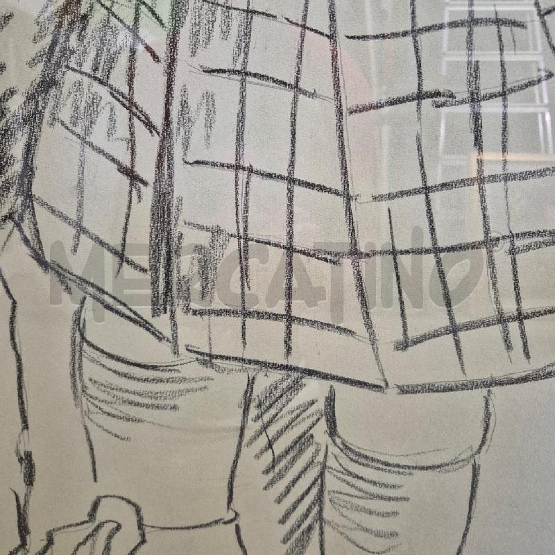 QUADRO WALTER MASOTTI MATITA BAMBINA CON CANE | Mercatino dell'Usato Cervia 2