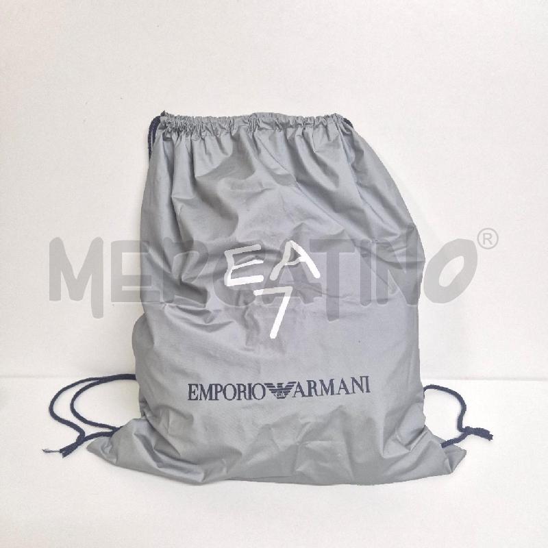 SACCA EMPORIO ARMANI GRIGIA SCRITTA BIANCA E BLU | Mercatino dell'Usato Cervia 1