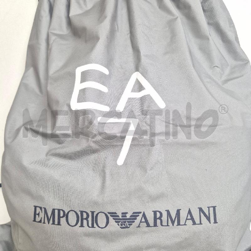 SACCA EMPORIO ARMANI GRIGIA SCRITTA BIANCA E BLU | Mercatino dell'Usato Cervia 2
