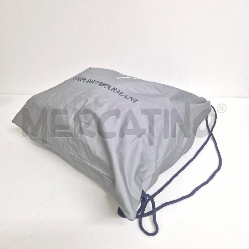 SACCA EMPORIO ARMANI GRIGIA SCRITTA BIANCA E BLU | Mercatino dell'Usato Cervia 4