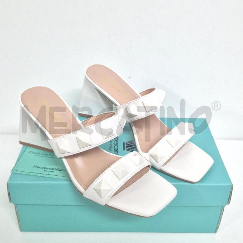 SANDALI DONNA BIANCHI +BORCHIE F. MILANO  | Mercatino dell'Usato Cervia 2