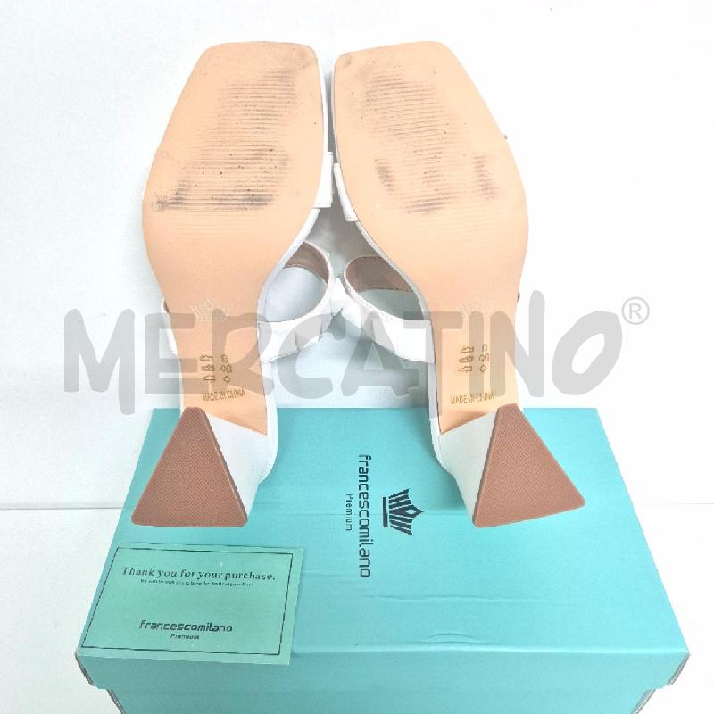 SANDALI DONNA BIANCHI +BORCHIE F. MILANO  | Mercatino dell'Usato Cervia 5