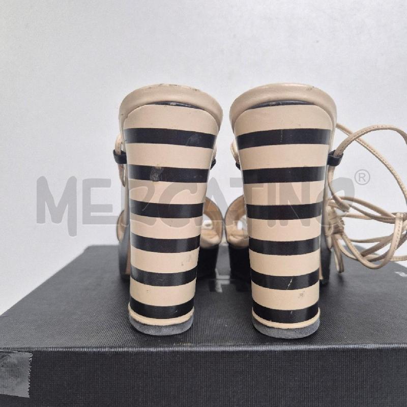 SANDALI DONNA ELISABETTA FRANCHI RIGHE BIANCHE NERE | Mercatino dell'Usato Cervia 4