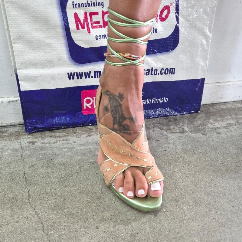 SANDALI DONNA EMANUEL UNGARO VERDI CUOIO | Mercatino dell'Usato Cervia 5