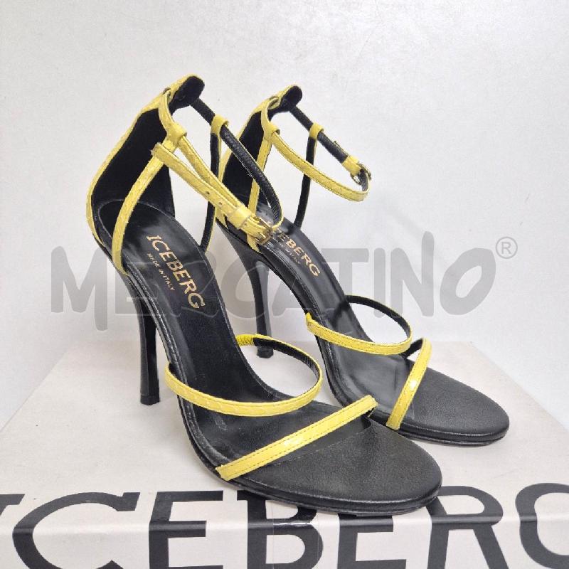 SANDALI DONNA ICEBERG PELLE PITONATA GIALLA | Mercatino dell'Usato Cervia 1