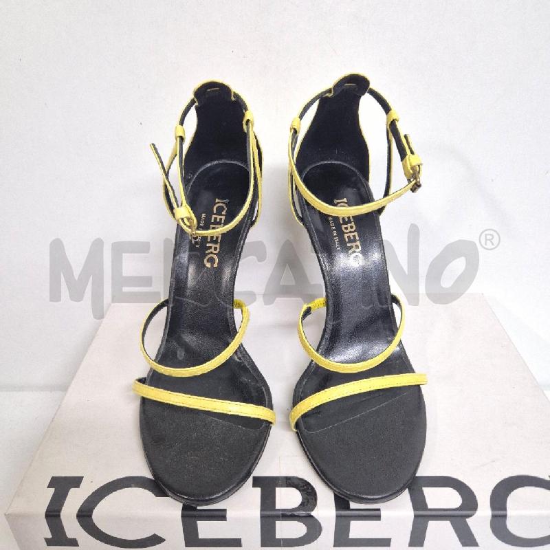 SANDALI DONNA ICEBERG PELLE PITONATA GIALLA | Mercatino dell'Usato Cervia 2