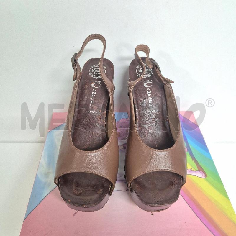 SANDALI DONNA JEFFREY CAMPBELL MARRONI  ZEPPA LEGNO BORCHIATA | Mercatino dell'Usato Cervia 2