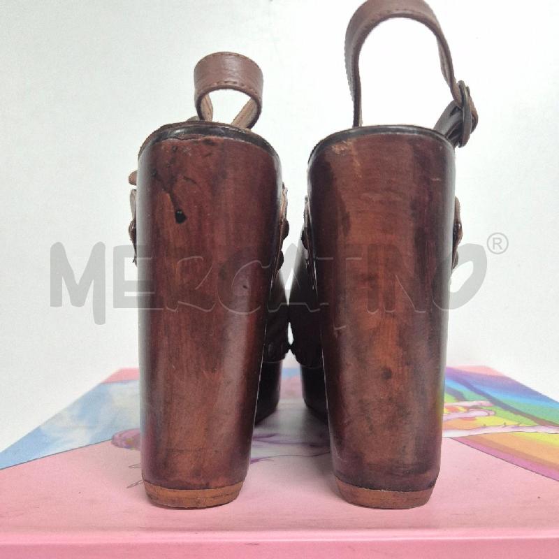 SANDALI DONNA JEFFREY CAMPBELL MARRONI  ZEPPA LEGNO BORCHIATA | Mercatino dell'Usato Cervia 4