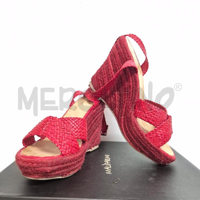 SANDALI DONNA MALIPARMI ROSSA ZEPPA  | Mercatino dell'Usato Cervia 3