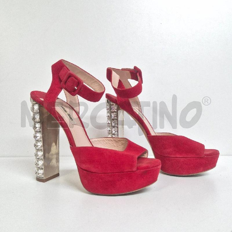 SANDALI DONNA MIUMIU ROSSI SCAMOSCIATI | Mercatino dell'Usato Cervia 2