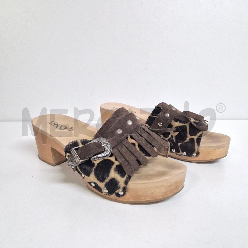 SANDALI DONNA MOOD FASCIA LEOPARDATA E CINGHIA | Mercatino dell'Usato Cervia 2