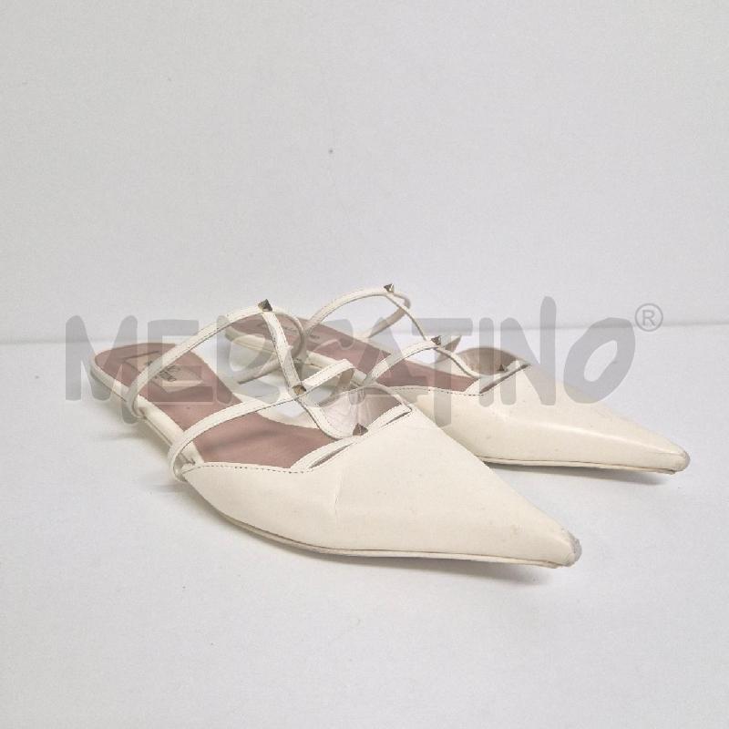 SANDALI DONNA MULES ROCKSTUD BIANCA | Mercatino dell'Usato Cervia 1