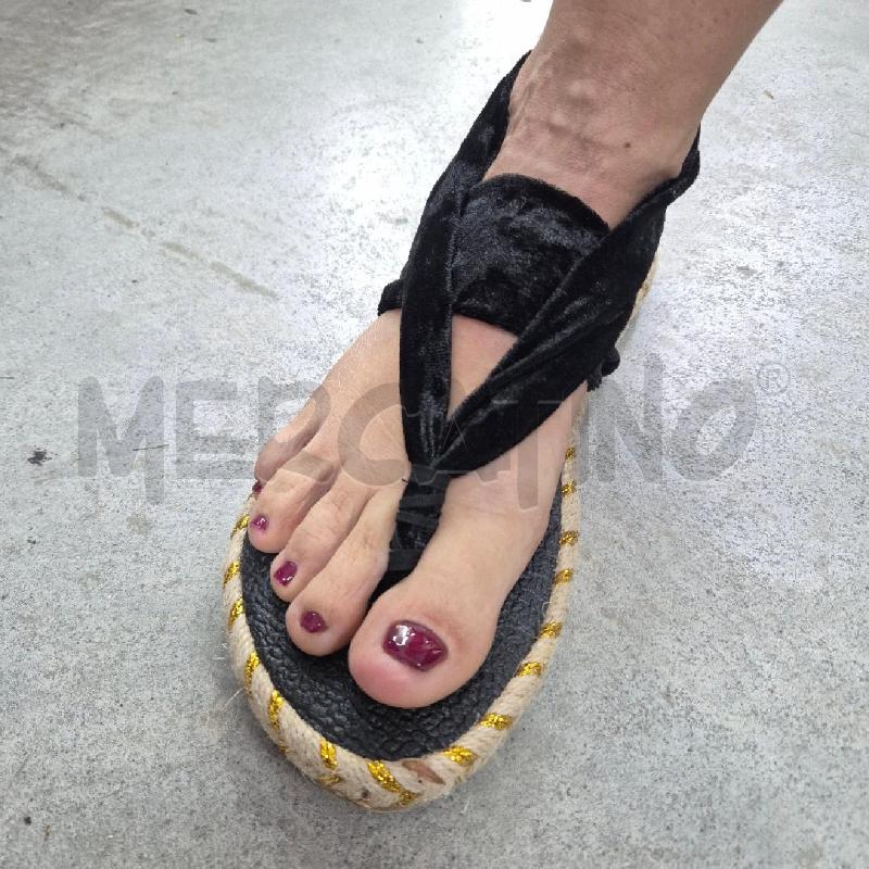 SANDALI DONNA NALHO VELLUTO NERI | Mercatino dell'Usato Cervia 3