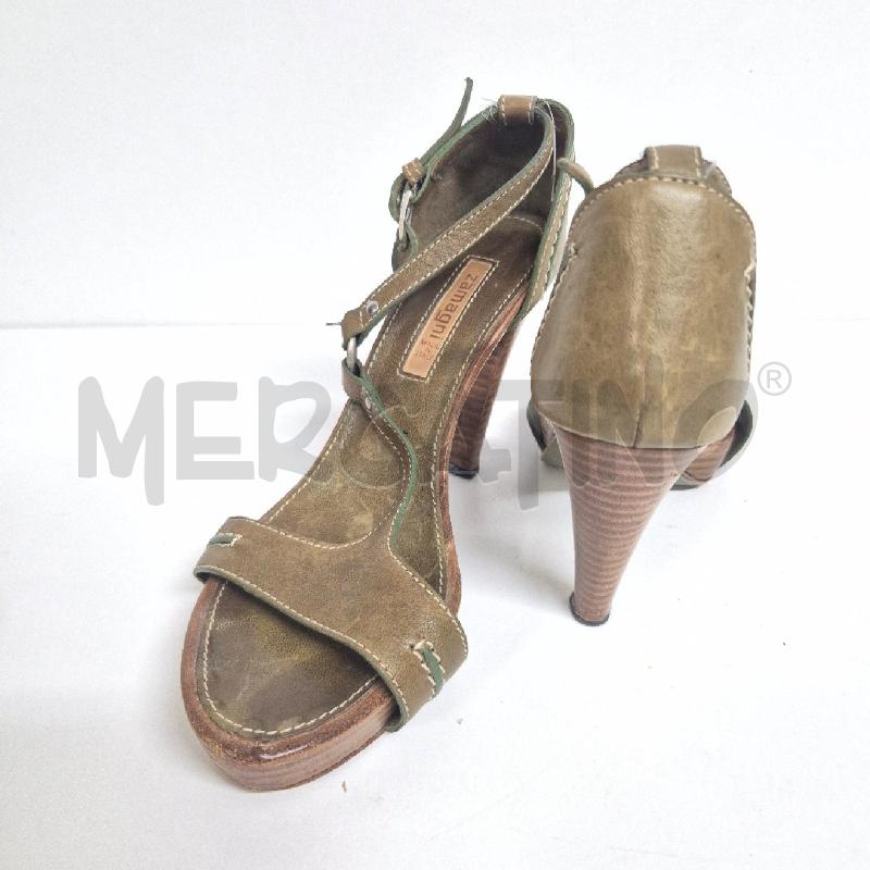 SANDALI DONNA PELLE VERDE ZAMAGNI | Mercatino dell'Usato Cervia 3