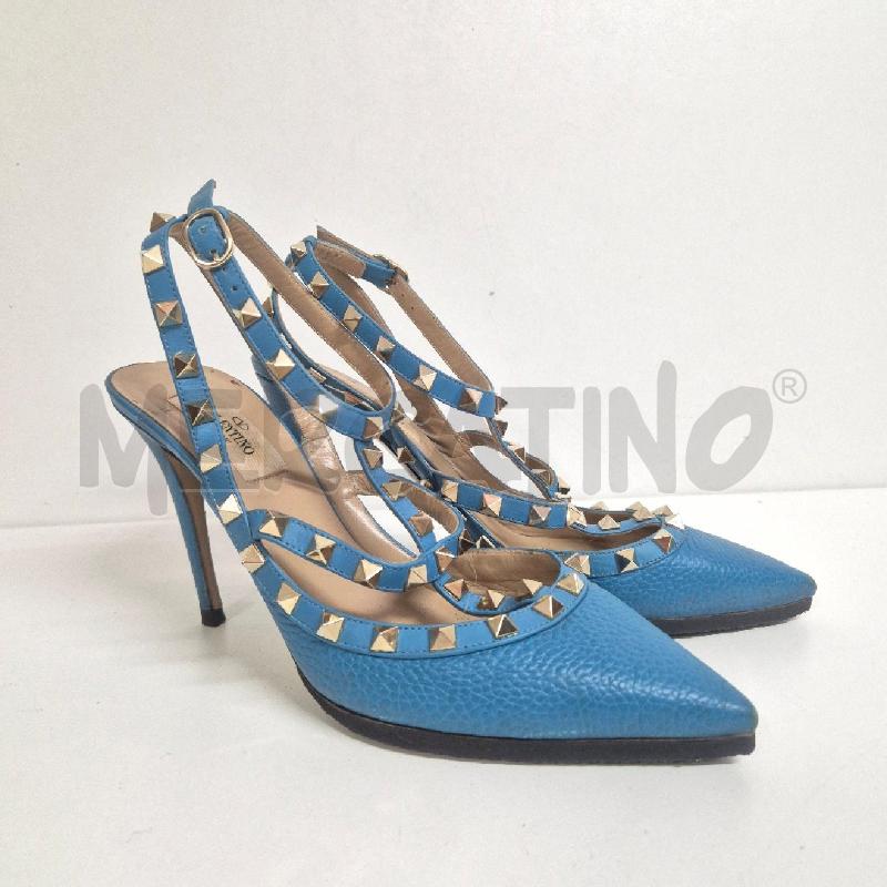 SANDALI DONNA VALENTINO AZZURRO BORCHIE  | Mercatino dell'Usato Cervia 1
