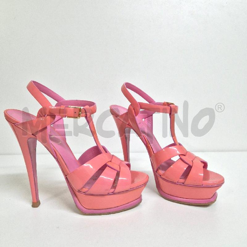 SANDALI DONNA YSL YVES SAINT LAURENT IN VERNICE PESCA | Mercatino dell'Usato Cervia 3