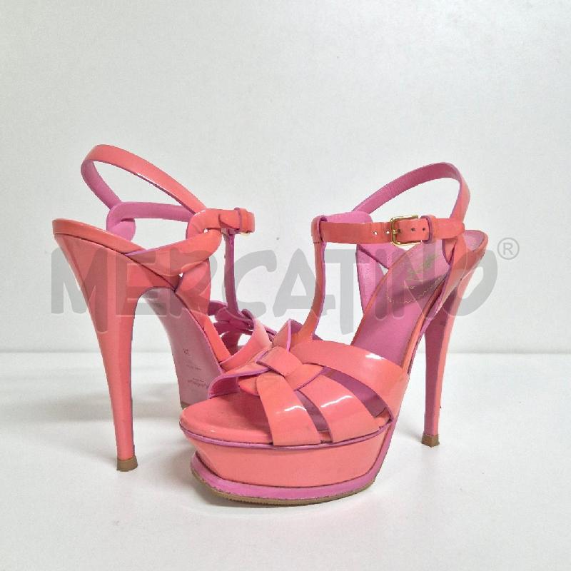 SANDALI DONNA YSL YVES SAINT LAURENT IN VERNICE PESCA | Mercatino dell'Usato Cervia 4