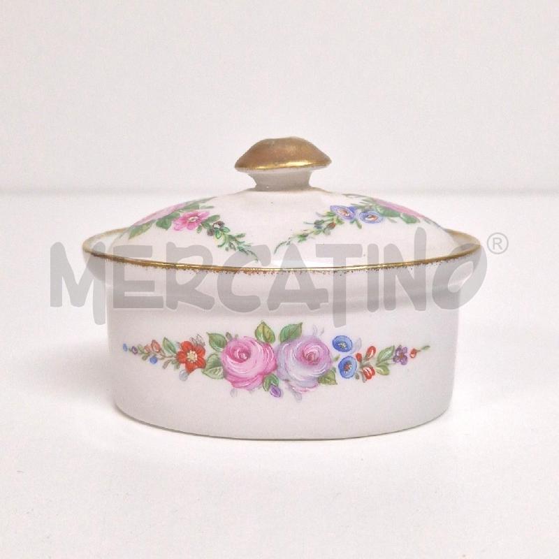 SCATOLINA OVALE ST. MARTIAL LIMOGES BIANCA CON ROSE | Mercatino dell'Usato Cervia 2