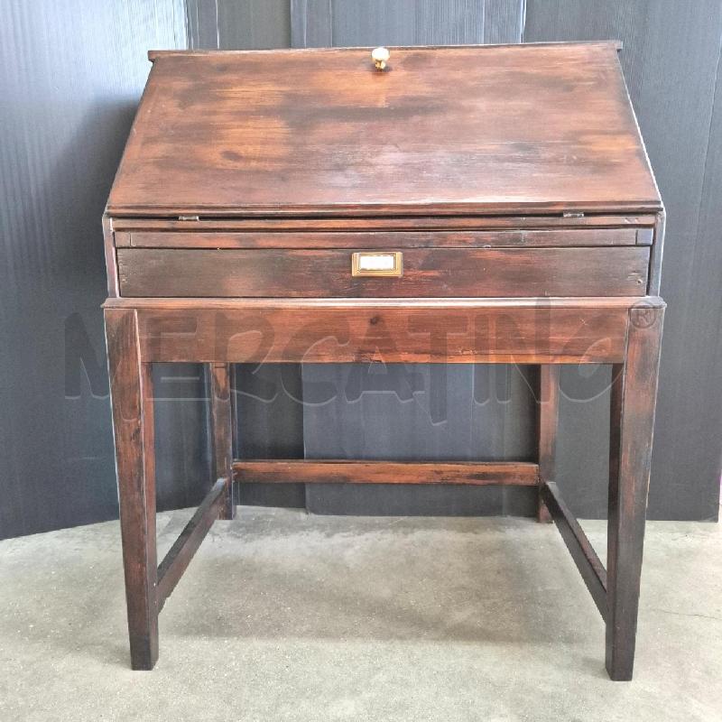 SCRITTOIO +CASSETTO MARRONE LEGNO | Mercatino dell'Usato Cervia 1