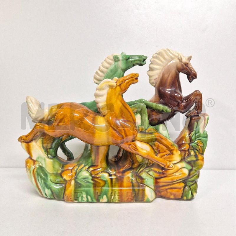 SCULTURA CERAMICA CAVALLI COLORATI | Mercatino dell'Usato Cervia 1