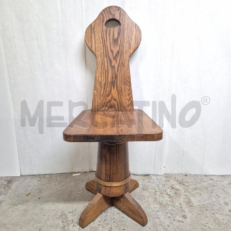 SEDIA LEGNO CON BASE BOTTE | Mercatino dell'Usato Cervia 1