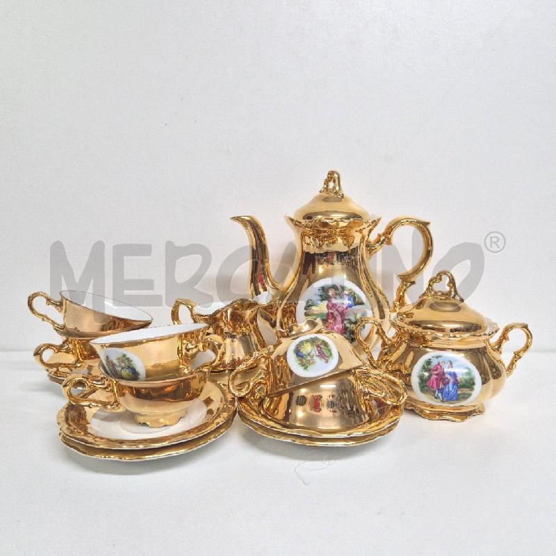 SERVIZIO CAFFÈ 15 PEZZI WALDERSHOF BAVARIA 22 KARAT GOLD | Mercatino dell'Usato Cervia 1
