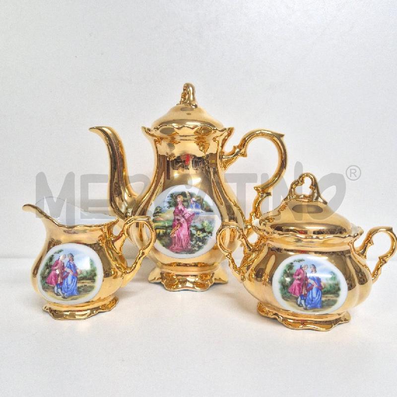 SERVIZIO CAFFÈ 15 PEZZI WALDERSHOF BAVARIA 22 KARAT GOLD | Mercatino dell'Usato Cervia 2