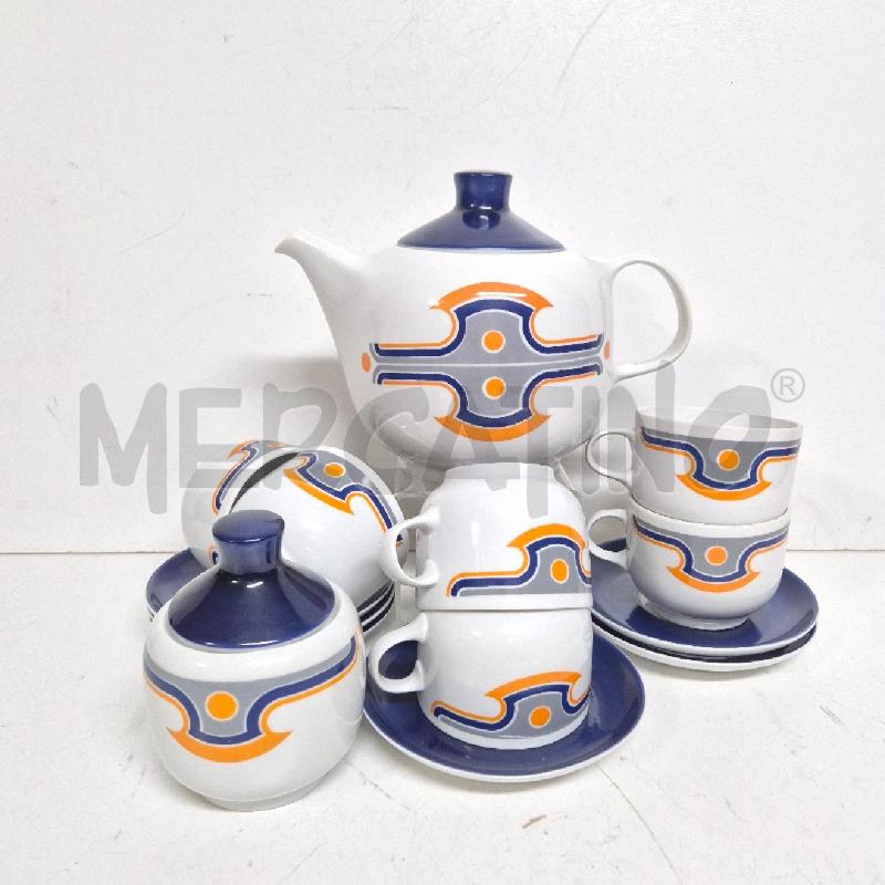 SERVIZIO TE' BIANCO/BLU PORCELLANA ALFOLDI HUNGARY ANNI 70 | Mercatino dell'Usato Cervia 1