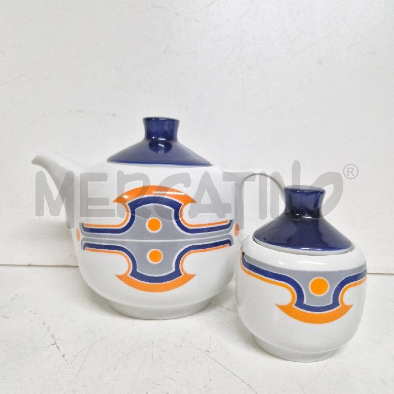 SERVIZIO TE' BIANCO/BLU PORCELLANA ALFOLDI HUNGARY ANNI 70 | Mercatino dell'Usato Cervia 2