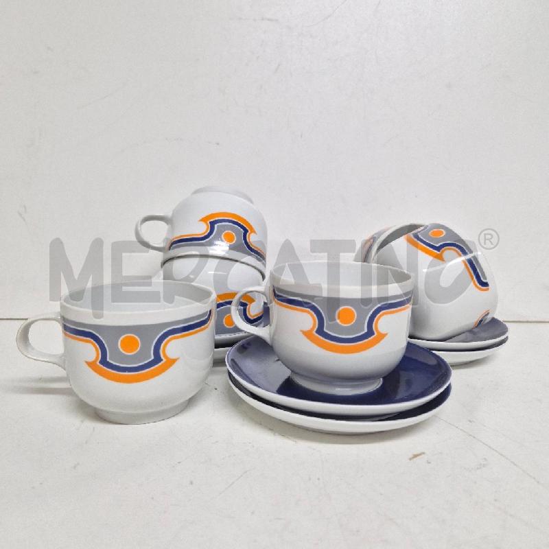 SERVIZIO TE' BIANCO/BLU PORCELLANA ALFOLDI HUNGARY ANNI 70 | Mercatino dell'Usato Cervia 3