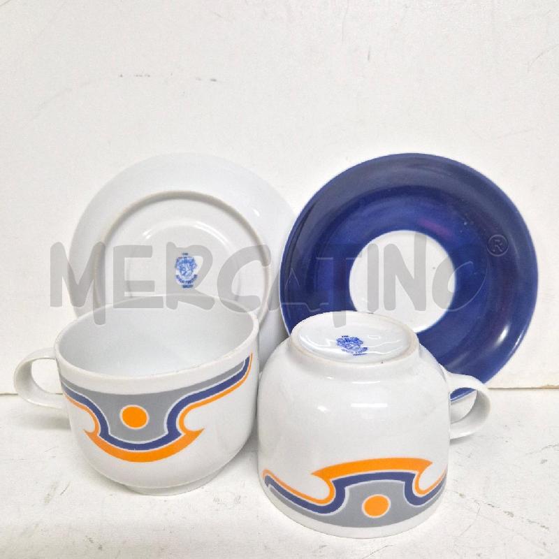 SERVIZIO TE' BIANCO/BLU PORCELLANA ALFOLDI HUNGARY ANNI 70 | Mercatino dell'Usato Cervia 5