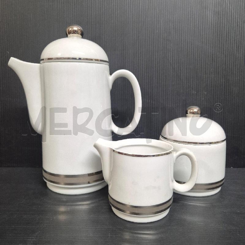 SERVIZIO X12 CAFFE BAVARIA  BIANCA CON BORDO ARGENTATO | Mercatino dell'Usato Cervia 2