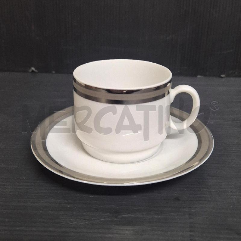 SERVIZIO X12 CAFFE BAVARIA  BIANCA CON BORDO ARGENTATO | Mercatino dell'Usato Cervia 4