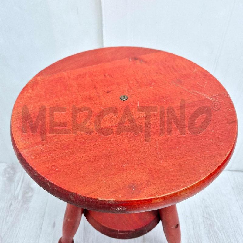 SGABELLO ROSSO LEGNO GIREVOLE | Mercatino dell'Usato Cervia 4