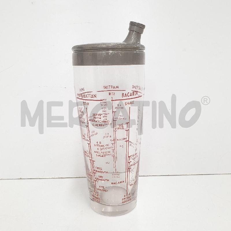 SHAKER VETRO SCRITTE BACARDI MARTINI MANHATTAN | Mercatino dell'Usato Cervia 1