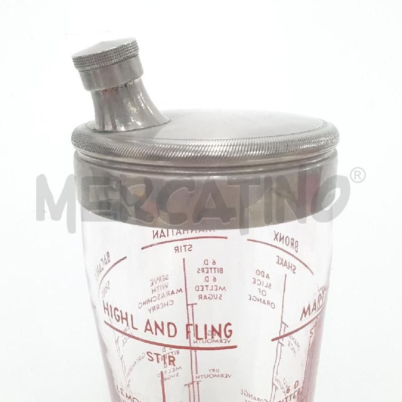 SHAKER VETRO SCRITTE BACARDI MARTINI MANHATTAN | Mercatino dell'Usato Cervia 2