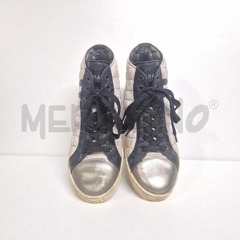 SNEAKERS DONNA HOGAN BIANCHE NERE TRAPUNTATE  | Mercatino dell'Usato Cervia 2
