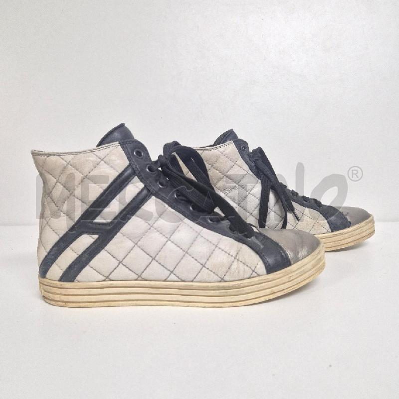 SNEAKERS DONNA HOGAN BIANCHE NERE TRAPUNTATE  | Mercatino dell'Usato Cervia 3