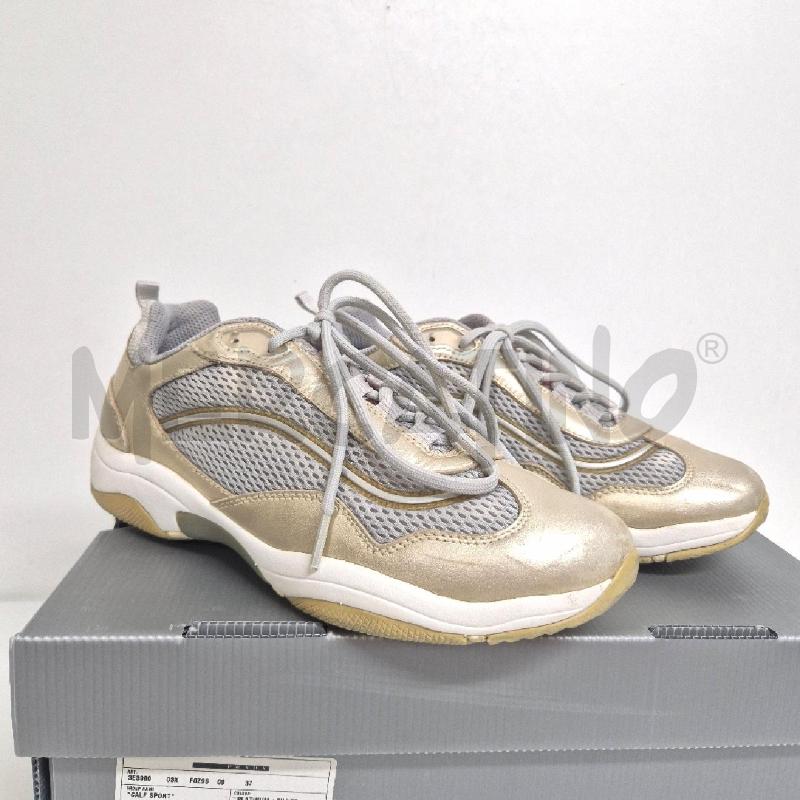 SNEAKERS DONNA PRADA CALF SPORT GRIGIE DORATE | Mercatino dell'Usato Cervia 1