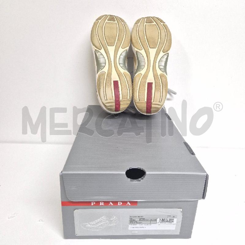 SNEAKERS DONNA PRADA CALF SPORT GRIGIE DORATE | Mercatino dell'Usato Cervia 5