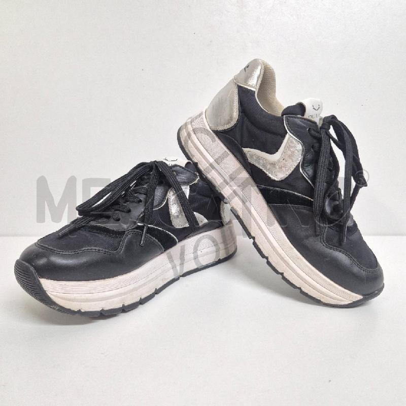 SNEAKERS DONNA VOILE BLANCHE NERE ARGENTATE  | Mercatino dell'Usato Cervia 3