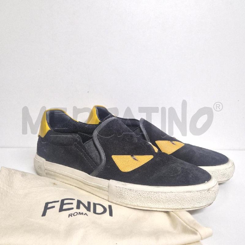 SNEAKERS MOCASSINO UOMO FENDI NERA CON OCCHI MOSTRO GIALLI | Mercatino dell'Usato Cervia 1
