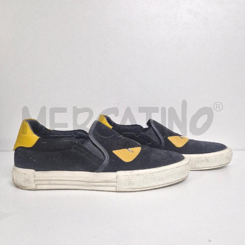 SNEAKERS MOCASSINO UOMO FENDI NERA CON OCCHI MOSTRO GIALLI | Mercatino dell'Usato Cervia 3
