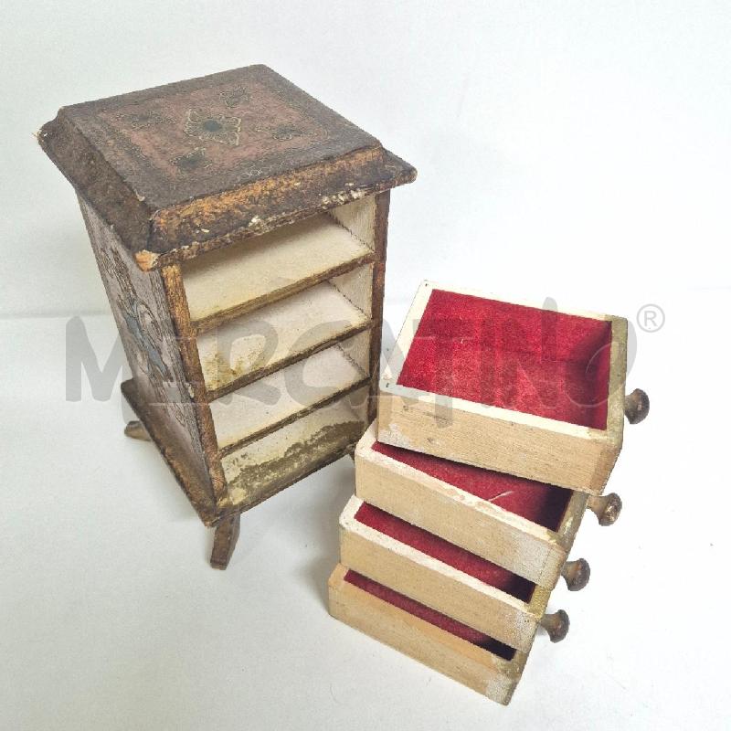 SOPRAMMOBILE MOBILETTO LEGNO 4 CASSETTI DORATO | Mercatino dell'Usato Cervia 3